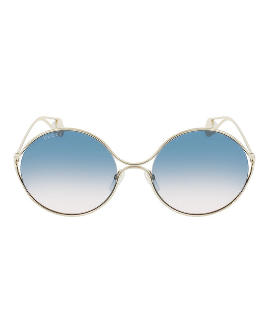 Gucci Womens Round/Oval Gold Gold Multicolor Fashion Designer Eyewear