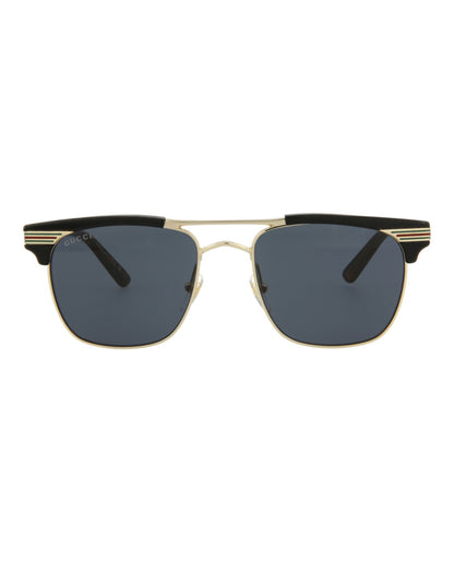 Gucci Mens Square/Rectangle Black Gold Grey Fashion Designer Eyewear