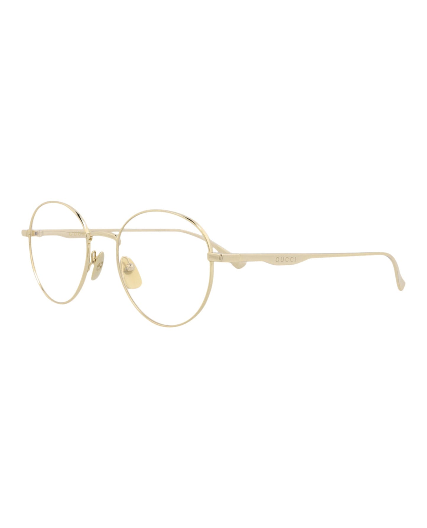 Gucci Mens Round/Oval Gold Gold Transparent Fashion Designer Eyewear