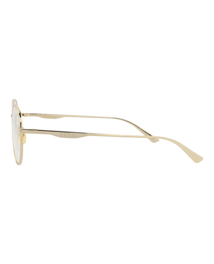 Gucci Mens Round/Oval Gold Gold Transparent Fashion Designer Eyewear