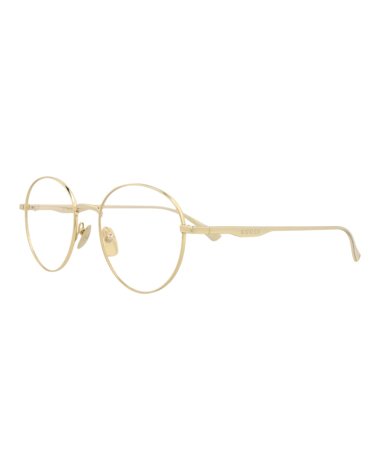Gucci Mens Round/Oval Gold Gold Transparent Fashion Designer Eyewear