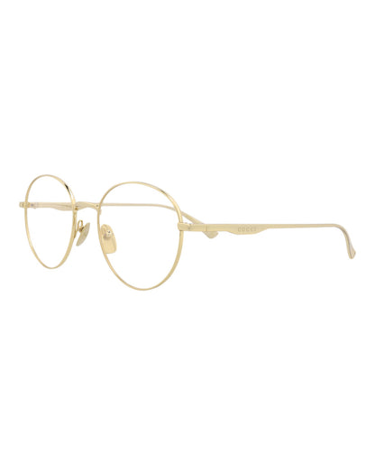 Gucci Mens Round/Oval Gold Gold Transparent Fashion Designer Eyewear