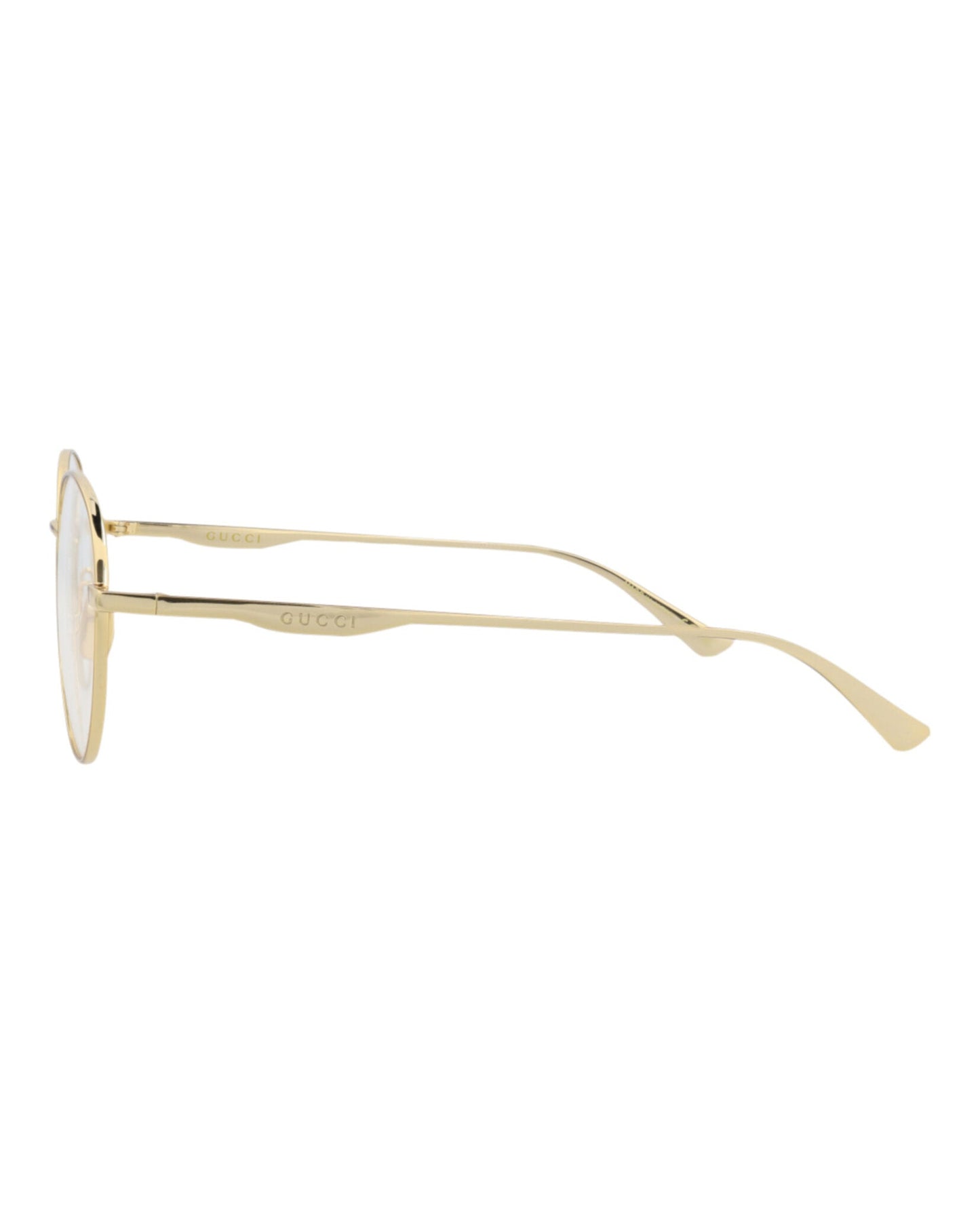 Gucci Mens Round/Oval Gold Gold Transparent Fashion Designer Eyewear