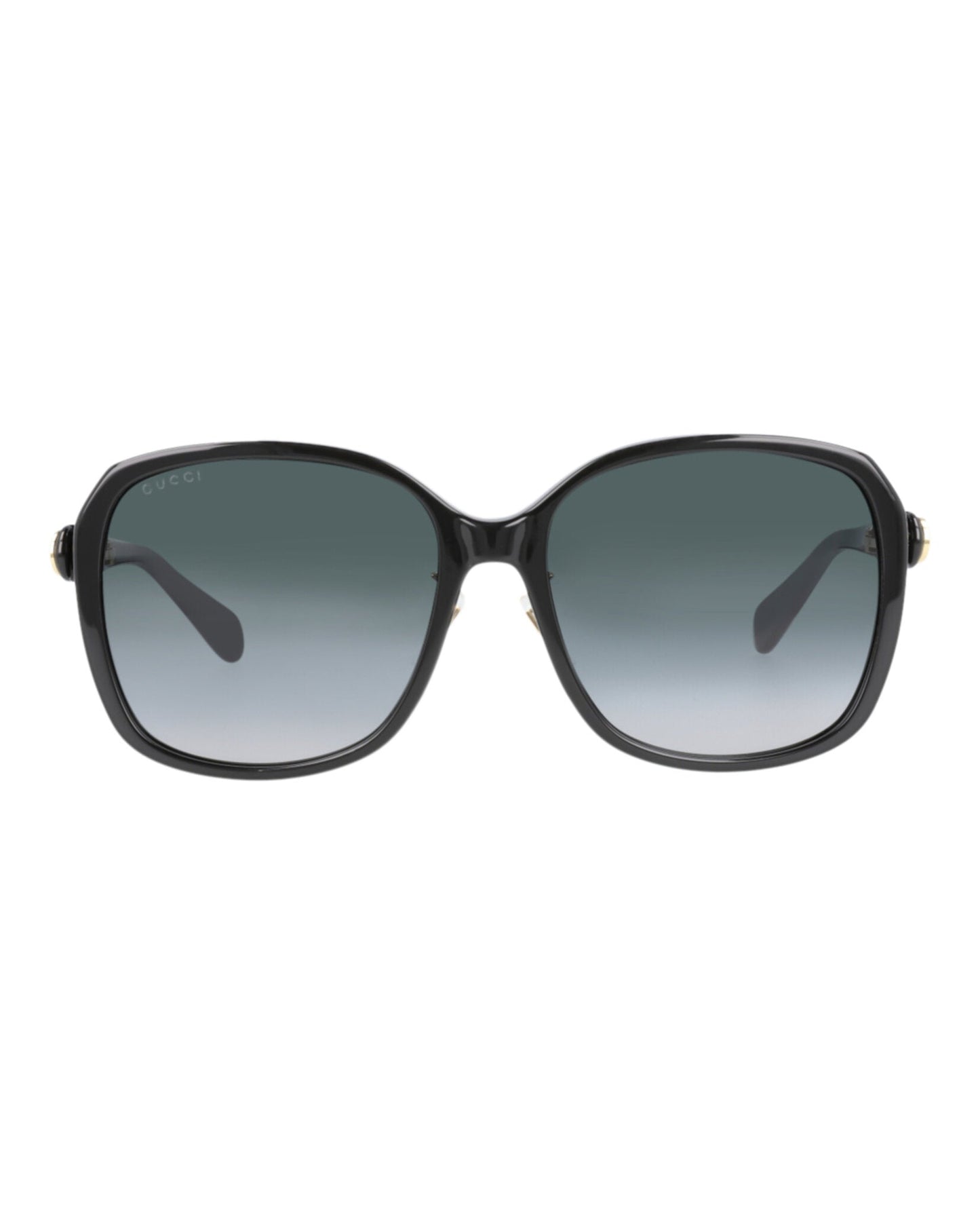 Gucci Womens Square/Rectangle Black Black Grey Fashion Designer Eyewear