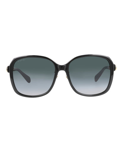 Gucci Womens Square/Rectangle Black Black Grey Fashion Designer Eyewear