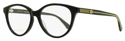 Gucci Sylvie Oval Eyeglasses GG0379O 001 Black 52mm Black