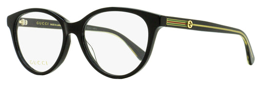 Gucci Sylvie Oval Eyeglasses GG0379O 001 Black 52mm Black
