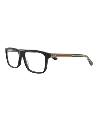 Gucci Mens Square/Rectangle Black Black Transparent Fashion Designer Eyewear