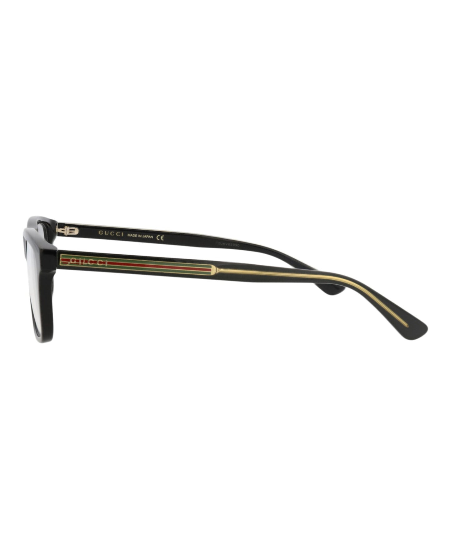 Gucci Mens Square/Rectangle Black Black Transparent Fashion Designer Eyewear