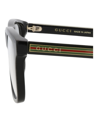 Gucci Mens Square/Rectangle Black Black Transparent Fashion Designer Eyewear