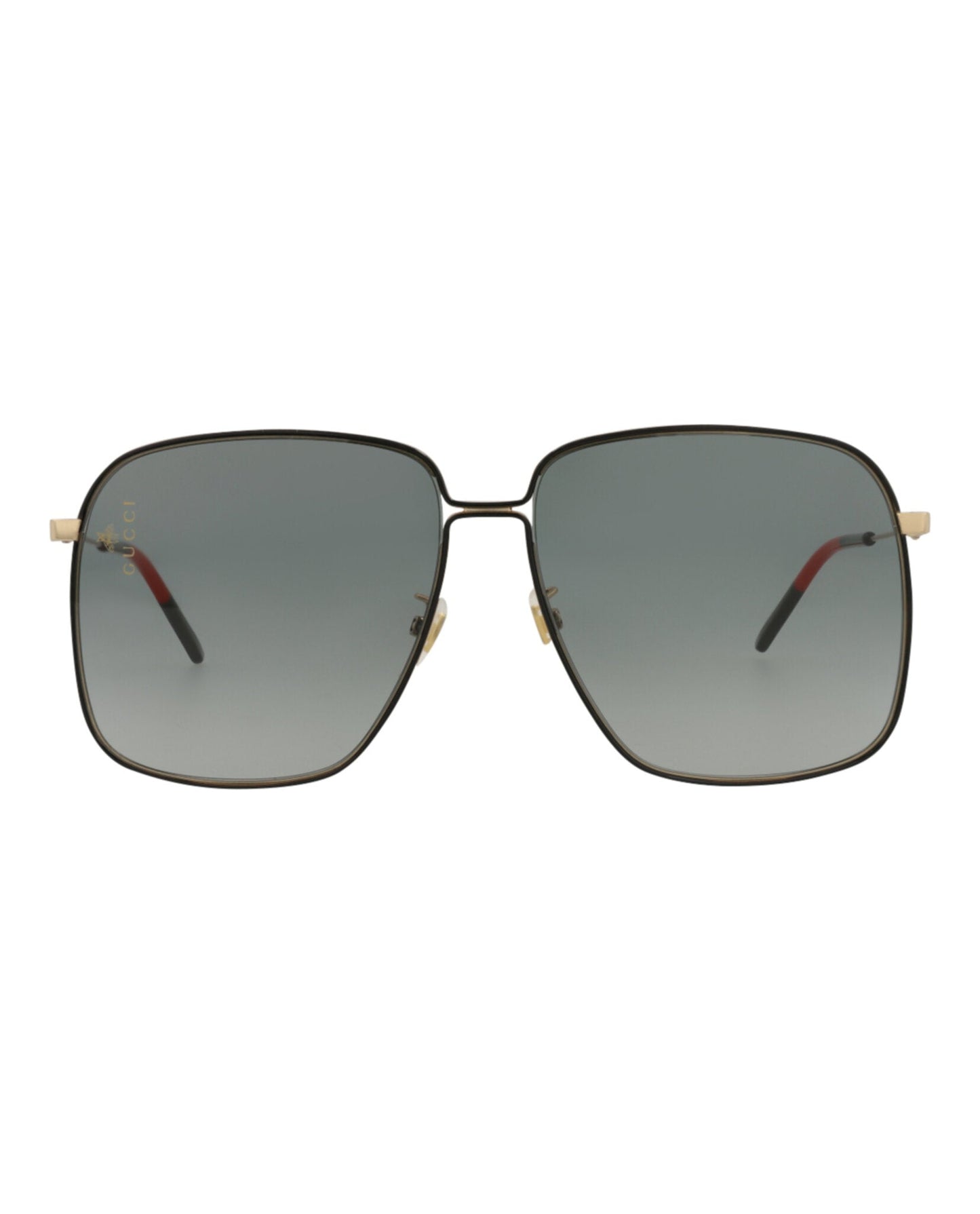 Gucci Womens Square/Rectangle Gold Gold Grey Fashion Designer Eyewear