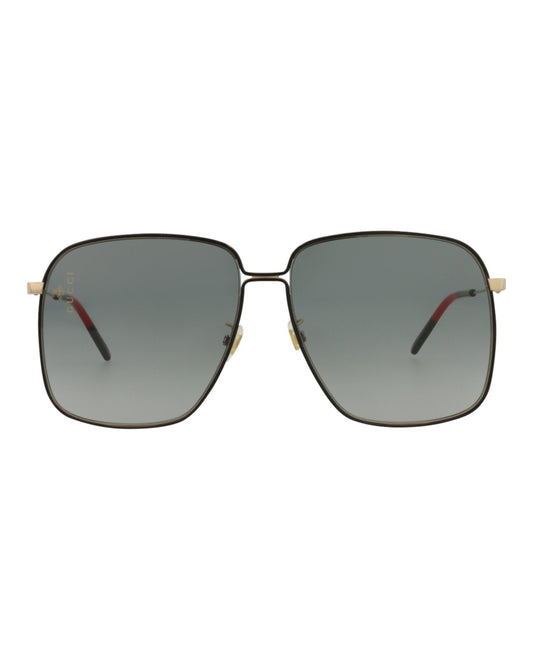 Gucci Womens Square/Rectangle Gold Gold Grey Fashion Designer Eyewear