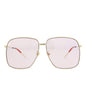 Gucci Womens Square/Rectangle Gold Gold Pink Fashion Designer Eyewear