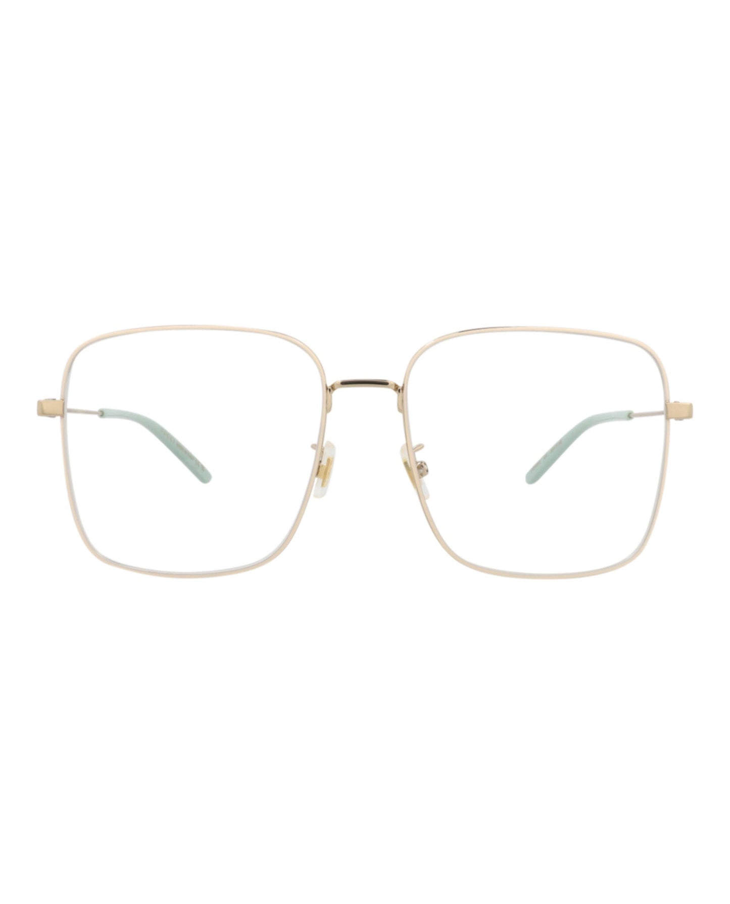 Gucci Womens Square/Rectangle Gold Gold Transparent Fashion Designer Eyewear