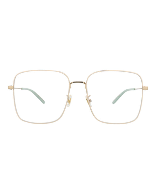 Gucci Womens Square/Rectangle Gold Gold Transparent Fashion Designer Eyewear