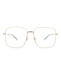 Gucci Womens Square/Rectangle Gold Gold Transparent Fashion Designer Eyewear
