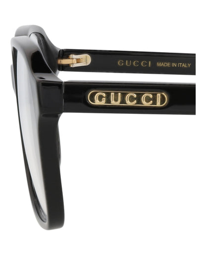 Gucci Mens Square/Rectangle Black Black Transparent Fashion Designer Eyewear