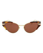 Gucci Womens Cat Eye Havana Gold Brown Fashion Designer Eyewear