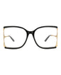 Gucci Womens Square/Rectangle Black Gold Transparent Fashion Designer Eyewear