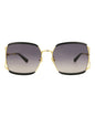Gucci Womens Square/Rectangle Black Black Grey Fashion Designer Eyewear