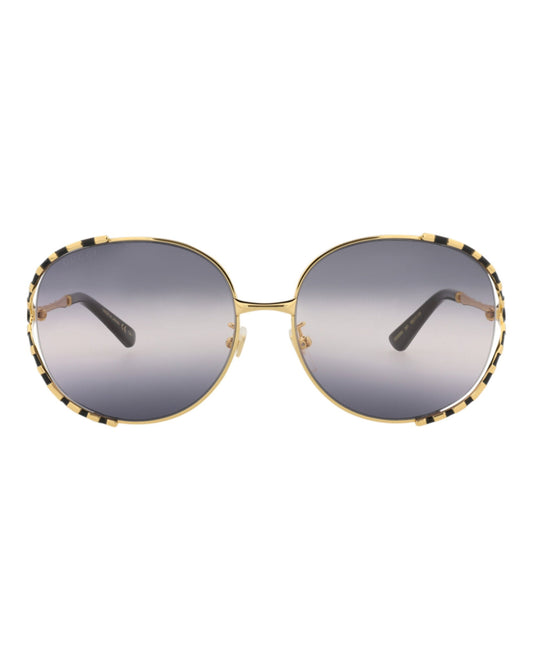 Gucci Womens Round/Oval Gold Black Grey Fashion Designer Eyewear