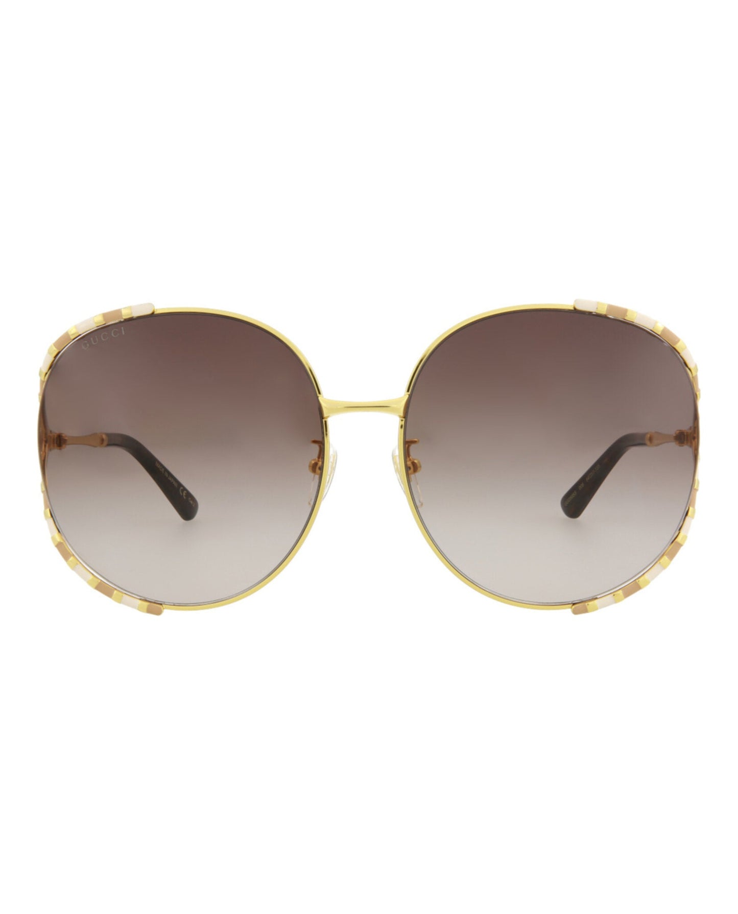 Gucci Womens Round/Oval Gold Gold Brown Fashion Designer Eyewear