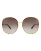 Gucci Womens Round/Oval Gold Gold Brown Fashion Designer Eyewear
