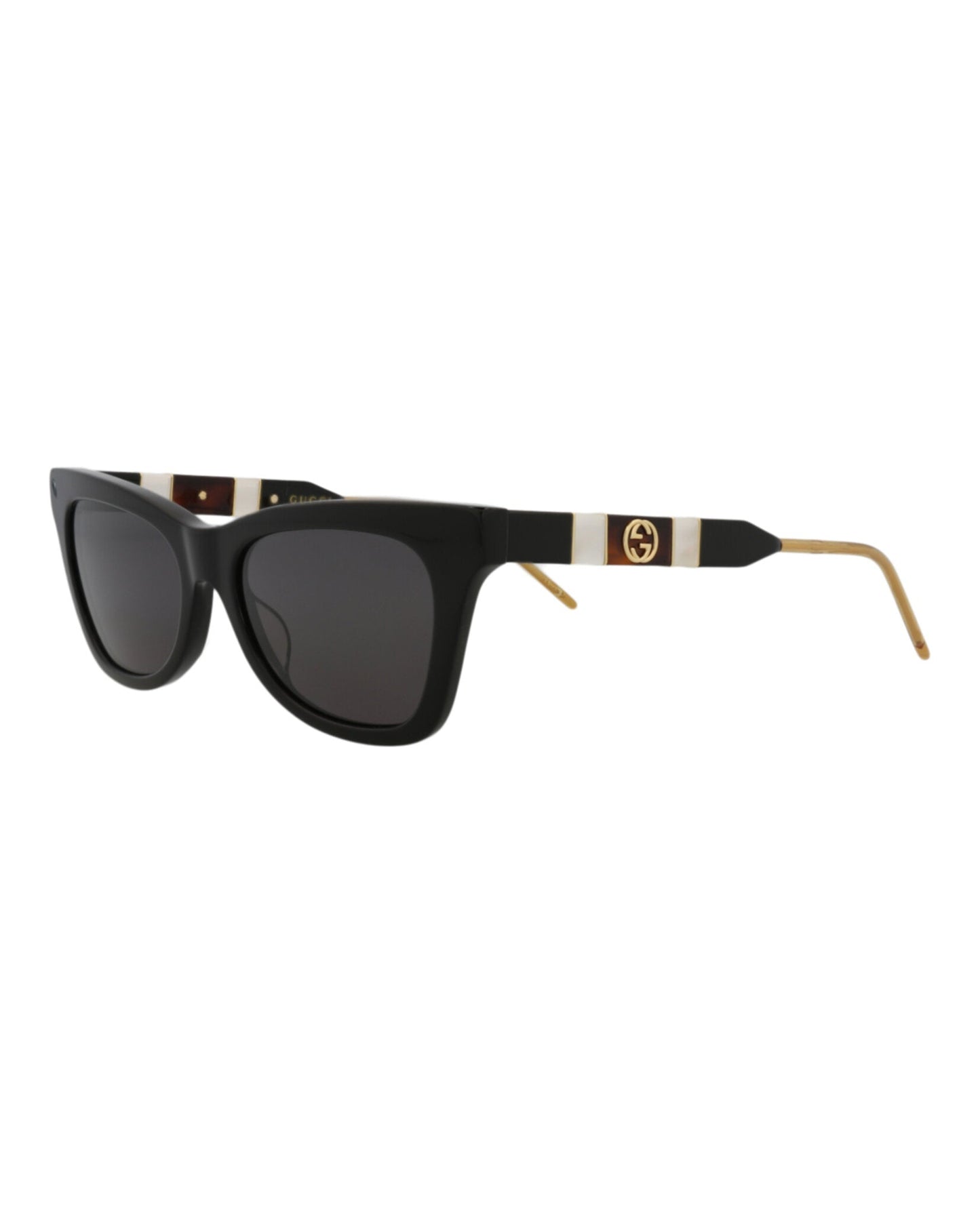 Gucci Womens Cat Eye Black Black Grey Fashion Designer Eyewear