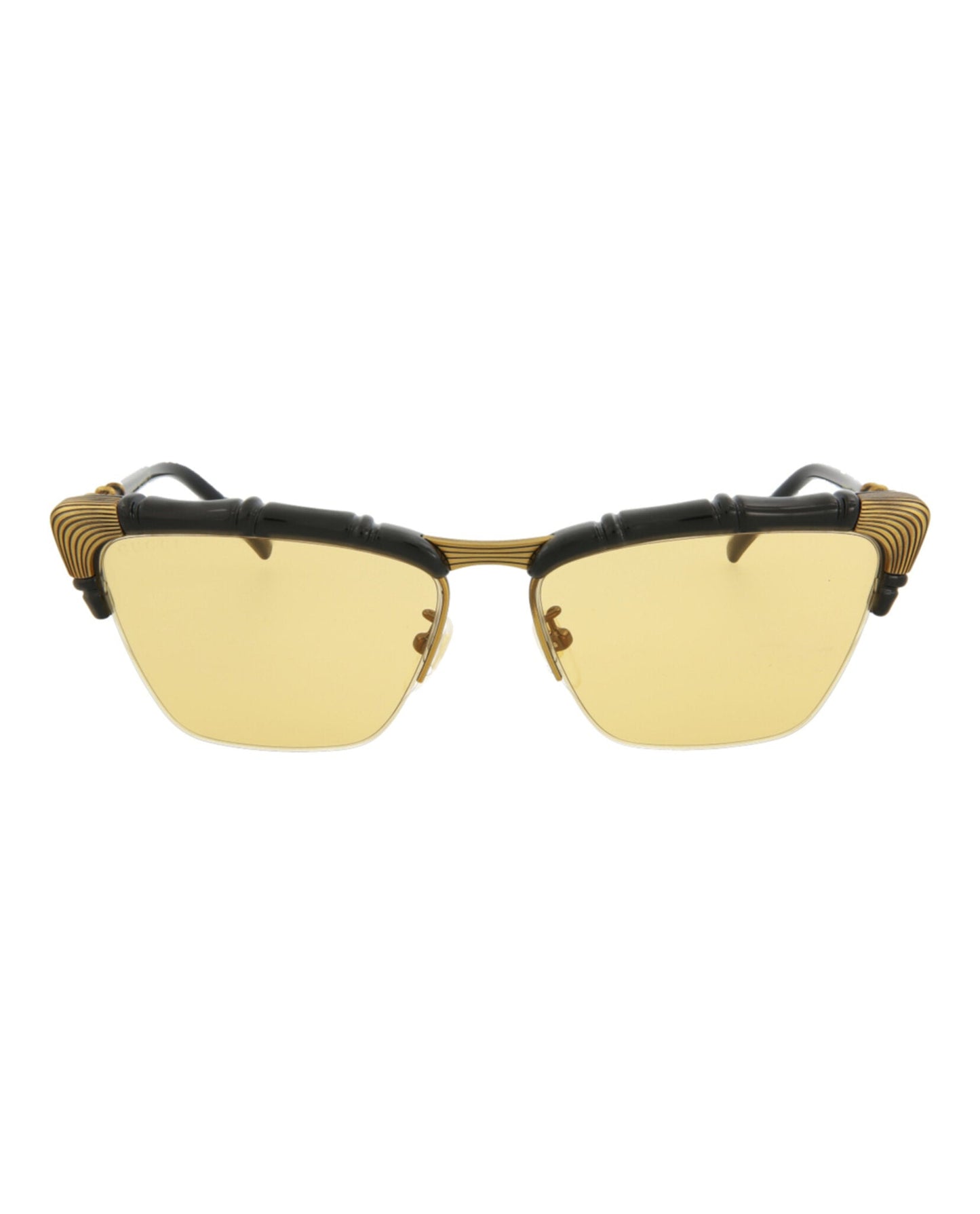 Gucci Womens Cat Eye Black Black Yellow Fashion Designer Eyewear