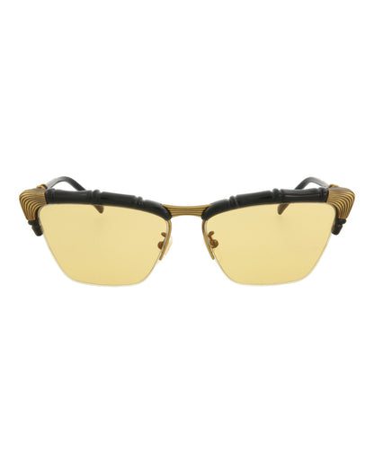 Gucci Womens Cat Eye Black Black Yellow Fashion Designer Eyewear