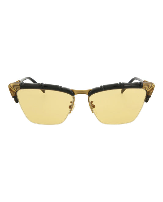 Gucci Womens Cat Eye Black Black Yellow Fashion Designer Eyewear