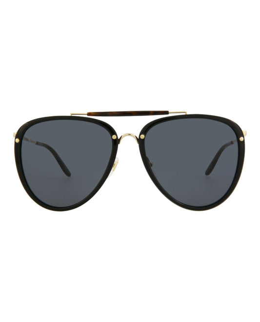Gucci Mens Aviator Black Gold Grey Fashion Designer Eyewear