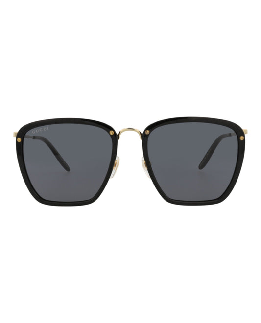 Gucci Mens Square/Rectangle Black Gold Grey Fashion Designer Eyewear