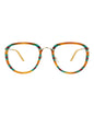 Gucci Mens Square/Rectangle Havana Gold Transparent Fashion Designer Eyewear