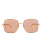 Gucci Womens Square/Rectangle Gold Gold Orange Fashion Designer Eyewear