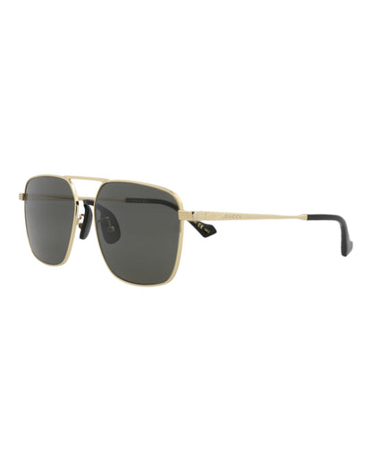 Gucci Mens Aviator Gold Gold Grey Fashion Designer Eyewear