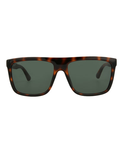 Gucci Mens Square/Rectangle Havana Havana Green Fashion Designer Eyewear