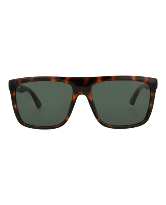 Gucci Mens Square/Rectangle Havana Havana Green Fashion Designer Eyewear