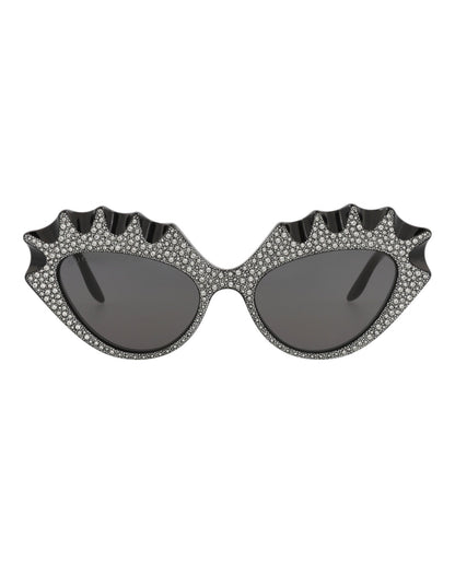 Gucci Womens Cat Eye Black Black Grey Fashion Designer Eyewear
