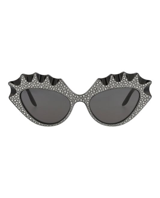 Gucci Womens Cat Eye Black Black Grey Fashion Designer Eyewear