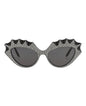 Gucci Womens Cat Eye Black Black Grey Fashion Designer Eyewear