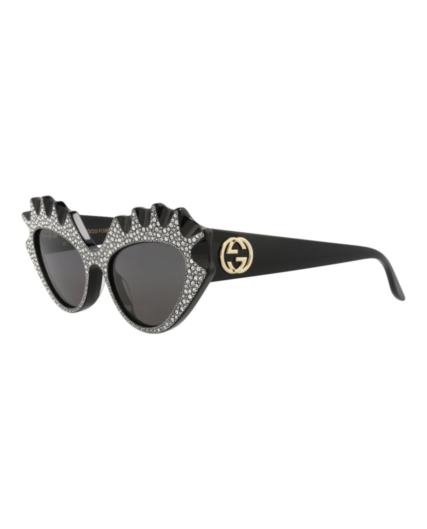 Gucci Womens Cat Eye Black Black Grey Fashion Designer Eyewear