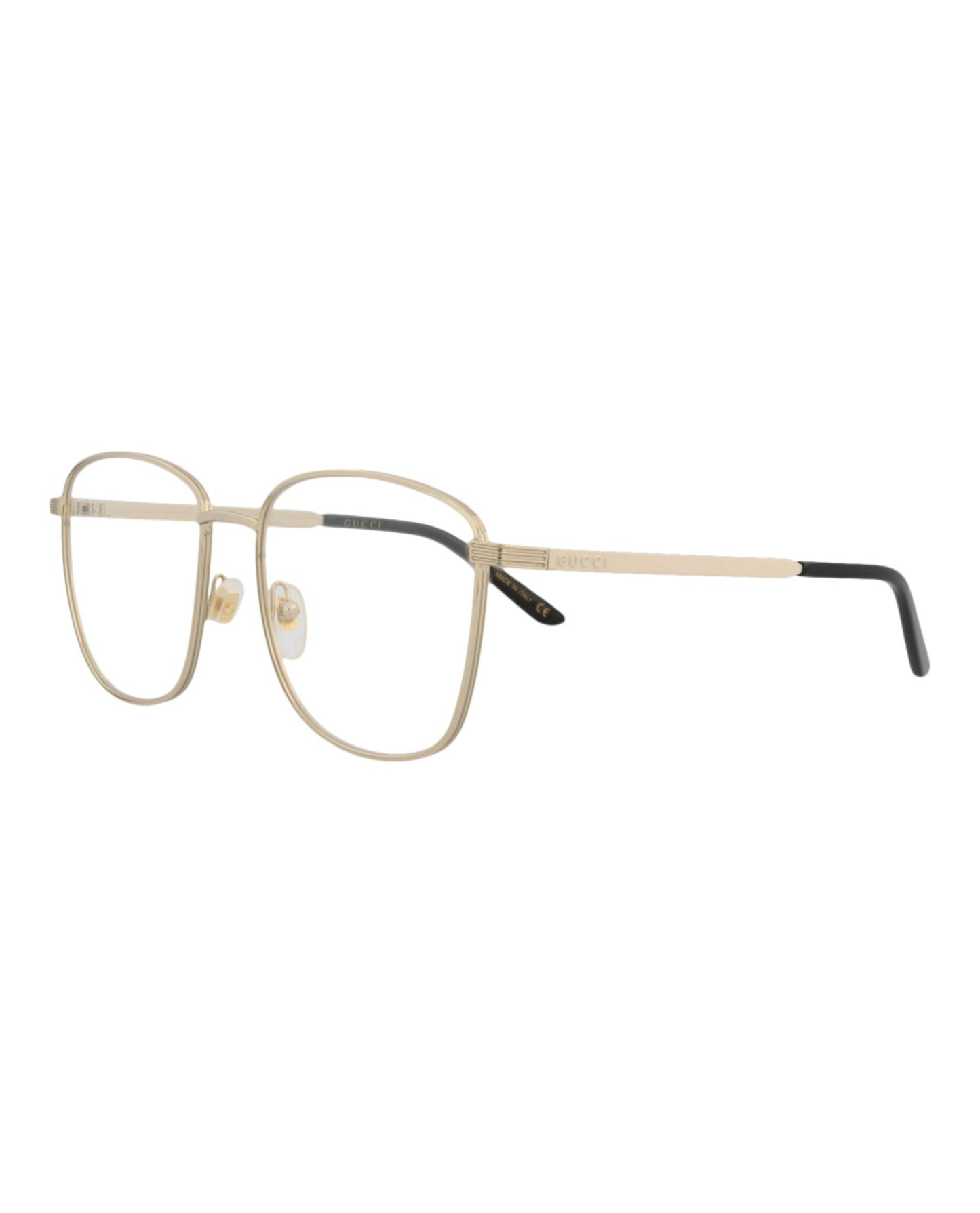 Gucci Womens Square/Rectangle Gold Ivory Transparent Fashion Designer Eyewear
