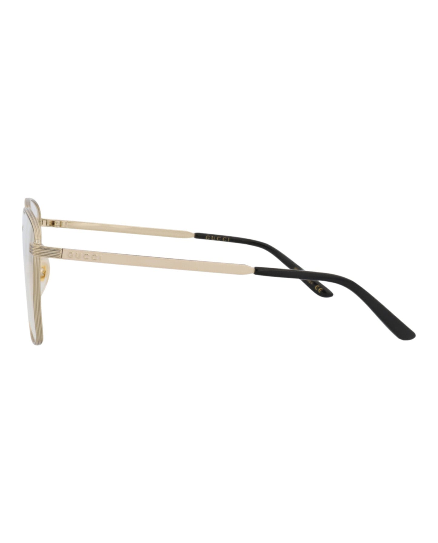 Gucci Womens Square/Rectangle Gold Ivory Transparent Fashion Designer Eyewear