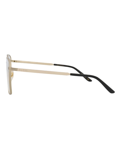 Gucci Womens Square/Rectangle Gold Ivory Transparent Fashion Designer Eyewear