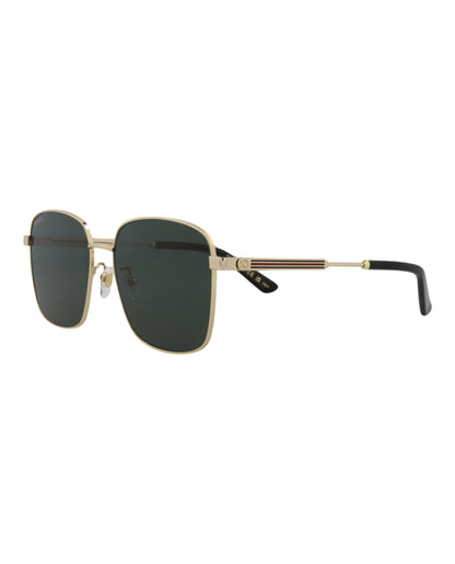 Gucci Womens Square/Rectangle Gold Gold Green Fashion Designer Eyewear