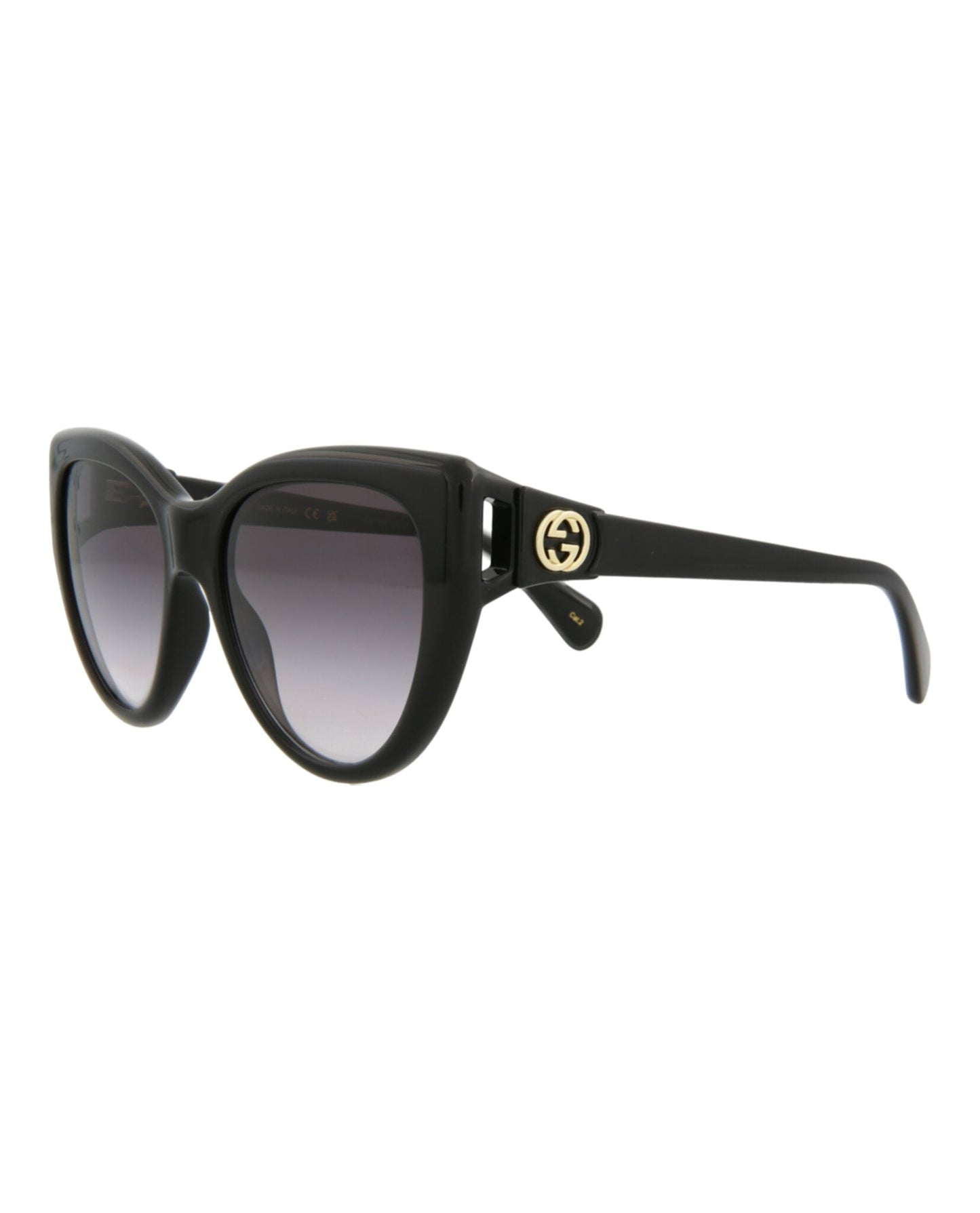 Gucci Womens Cat Eye Black Black Grey Fashion Designer Eyewear