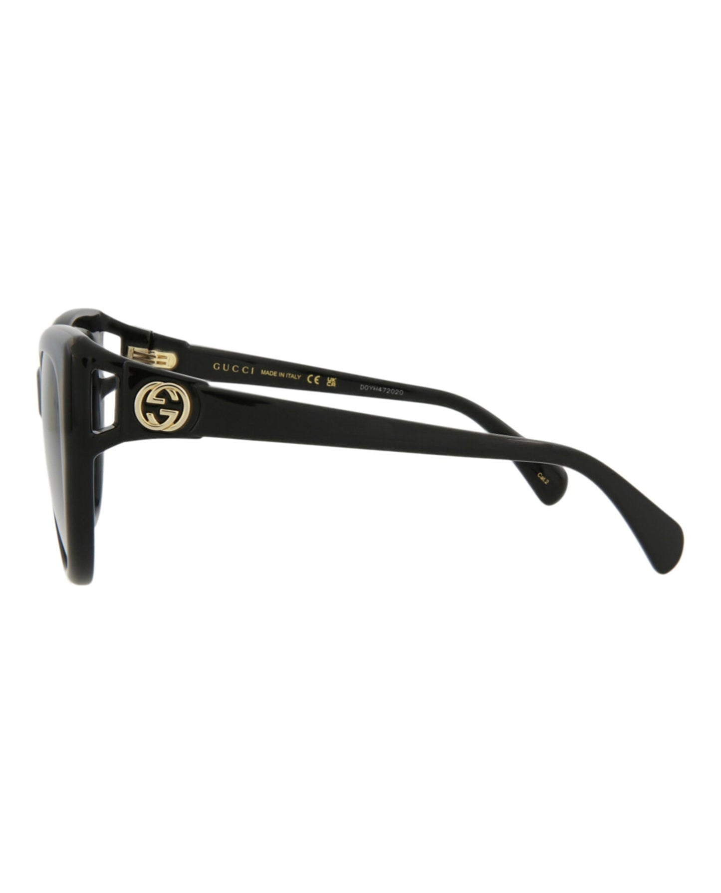 Gucci Womens Cat Eye Black Black Grey Fashion Designer Eyewear