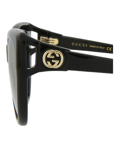 Gucci Womens Cat Eye Black Black Grey Fashion Designer Eyewear