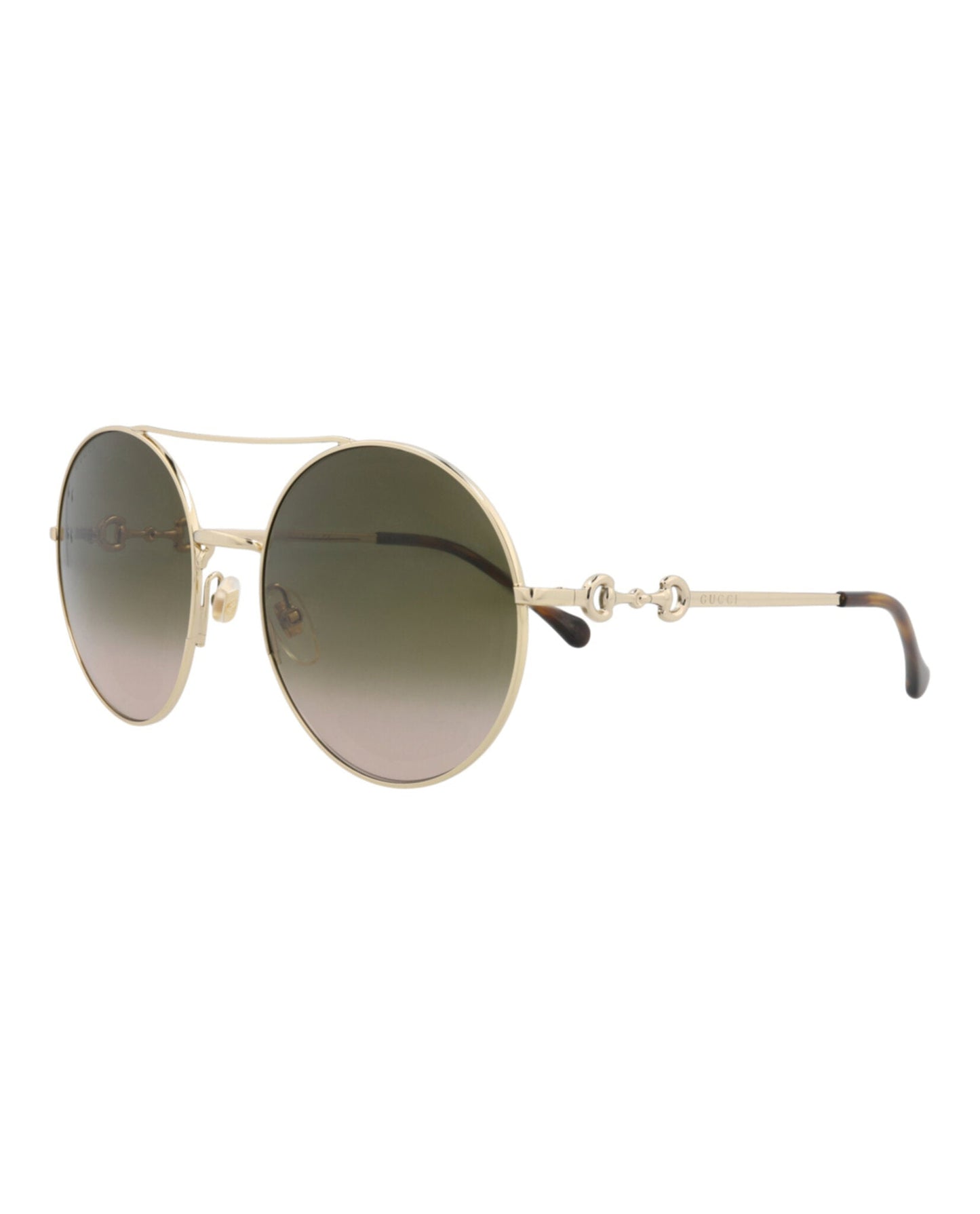 Gucci Womens Round/Oval Gold Gold Brown Fashion Designer Eyewear